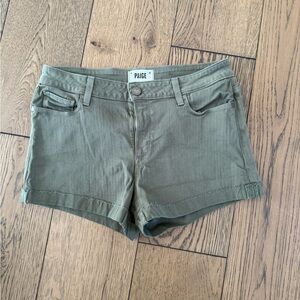 PAIGE Women's Green Jean Shorts